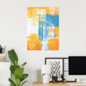 'Color Combo' Teal and Orange Abstract Art ポスター (ホームオフィス)