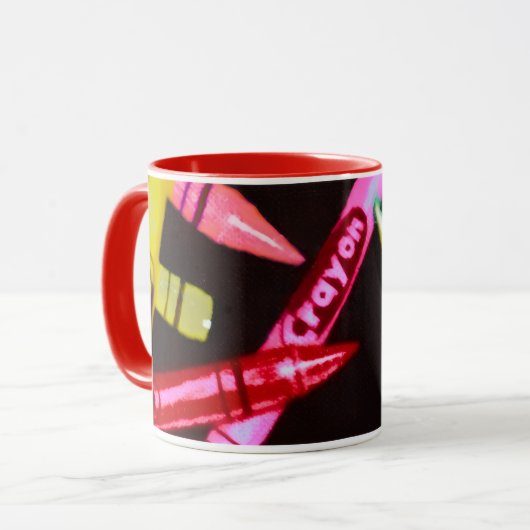 Color Crayon Elementary School Teacher Mug マグカップ (正面左)