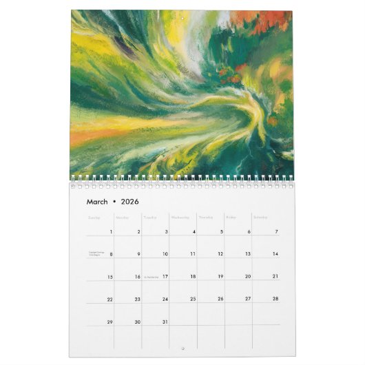 Color Dance 2026 Abstract Art Calendar カレンダー (3月 2026)