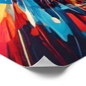 Color Explosion Dynamic Lines Abstract Art ポスター (角)