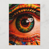 Color Explosion Eye – Vibrant Abstract Realism ポストカード (正面)