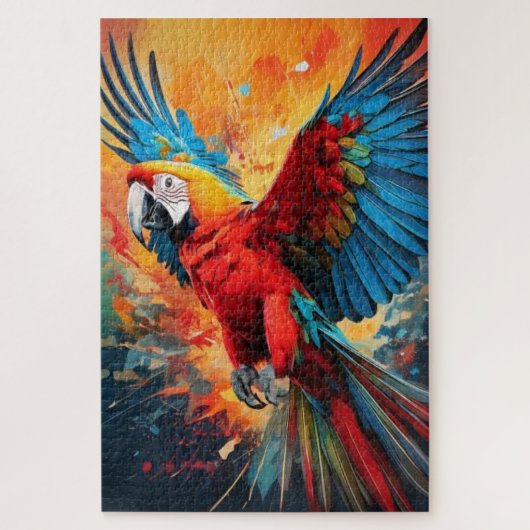 Color Explosion Parrot Art Jigsaw ジグソーパズル (縦)