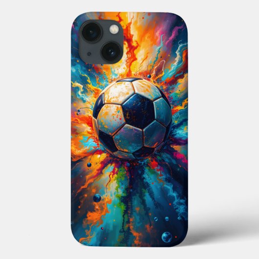 Color Explosion with Soccer Ball Case-Mate iPhoneケース (裏面)