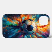 Color Explosion with Soccer Ball Case-Mate iPhoneケース (裏面 (横))