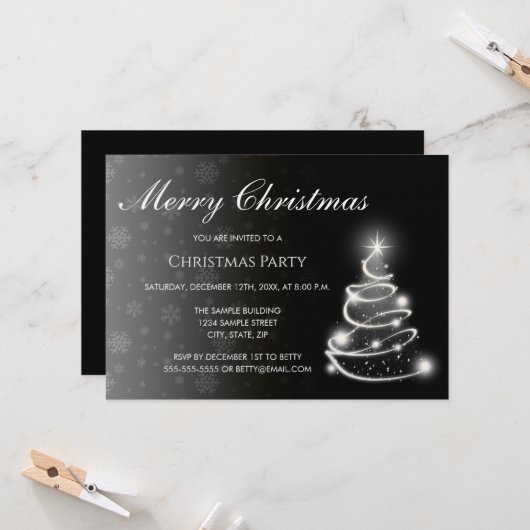 Color Fade Christmas Invitation 招待状 (正面/裏面インサイチュ)