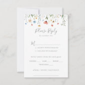 Color Garden wildflower Wedding Menu Choice RSVP (正面)