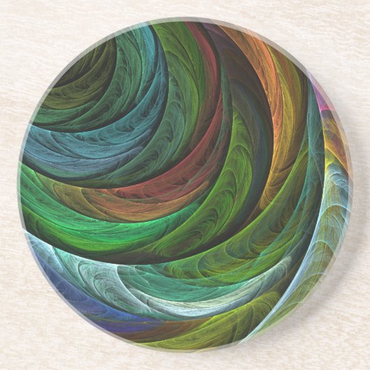 Color Glory Modern Abstract Art Pattern Elegant コースター (正面)