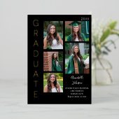 Color Glow – ブラック大学院6フォト数々のミックス 箔招待状 (立ち正面)