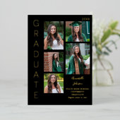 Color Glow – 黒人大学院6枚数々の写真 箔招待状 (立ち正面)