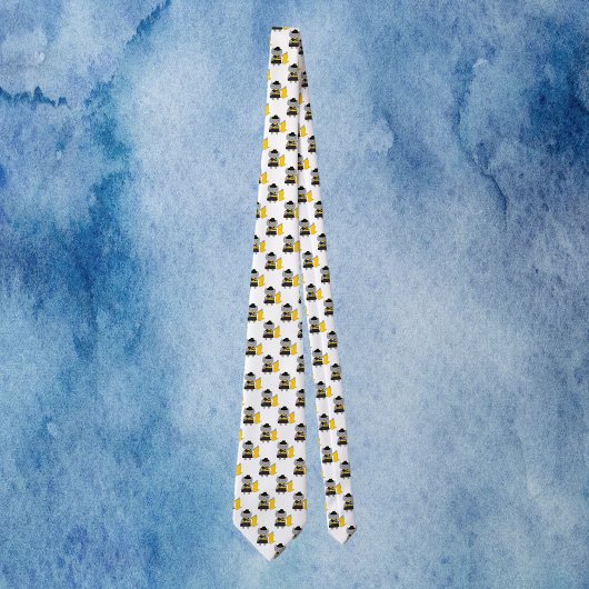 Color Guard Gray Cat Black and Yellow ネクタイ