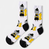 Color Guard Gray Cat Black Yellow ソックス (左)