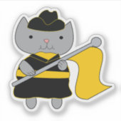 Color Guard Gray Cat Black Yellow Gold シール (正面)