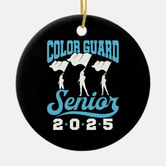 Color Guard Senior 2025クラスフラッグズ卒業 セラミックオーナメント (正面)