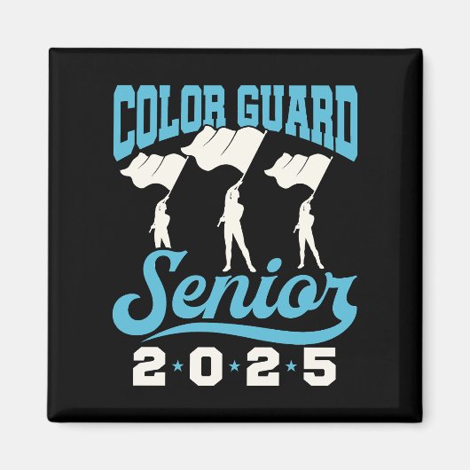 Color Guard Senior 2025クラスフラッグズ卒業 マグネット (正面)