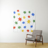 Color Hexagram sheriffアイコン分離シームレスパット タペストリー (インサイチュ(横))