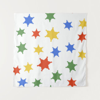 Color Hexagram sheriffアイコン分離シームレスパット タペストリー