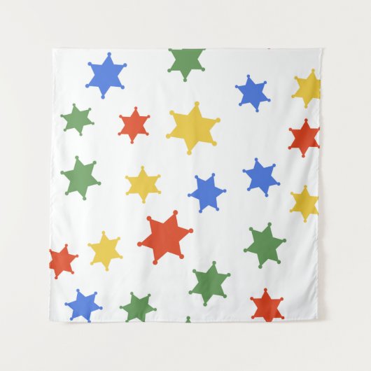 Color Hexagram sheriffアイコン分離シームレスパット タペストリー (正面)