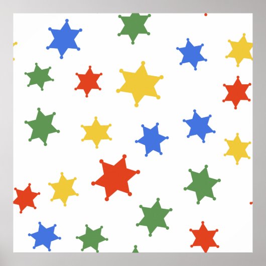 Color Hexagram sheriffアイコン分離シームレスパット ポスター (正面)