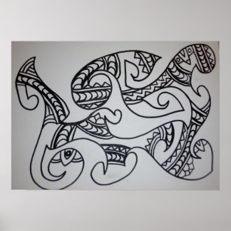 Color It Yourself Maori Motif  ポスター