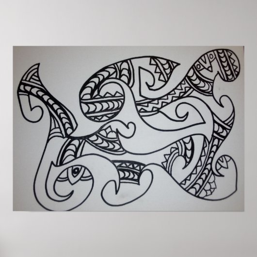 Color It Yourself Maori Motif ポスター (正面)