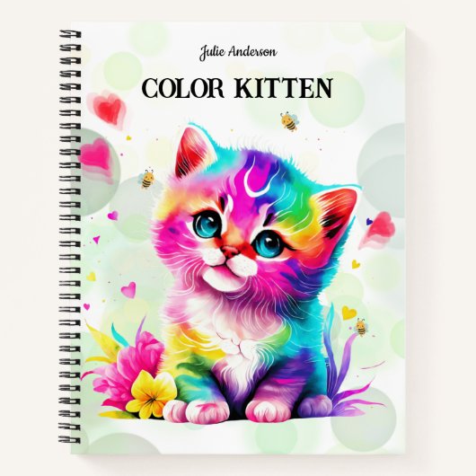 Color kitten個人名/タイトルSpiral Sketchbook ノートブック (正面)