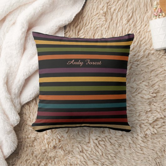 Color Lines Throw Pillow – Modern Gift set クッション (ブランケット)