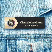 Color Logo Classic Black Gold Chevron Business ID 名札