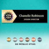 Color Logo Classic Black Gold Chevron Business ID 名札