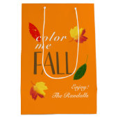 Color Me秋 パーソナライズされた ミディアムペーパーバッグ (裏面)