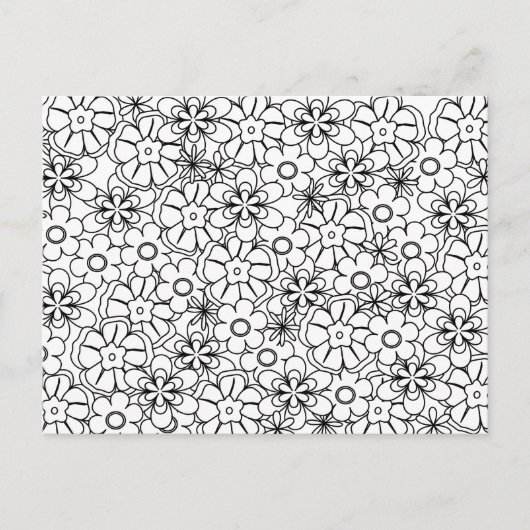 Color-Me Activityヒッピーファンキーレトロ花 ポストカード (正面)