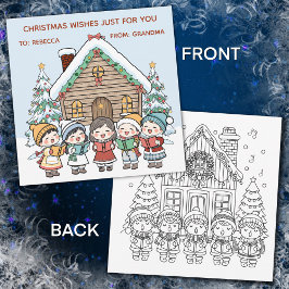 Color Me Christmas Card with Carolers シーズンカード