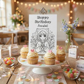 Color Me | Girl's Anime Birthday カード