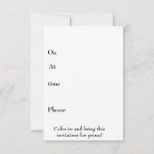 Color Me in:クリスマスパーティー 招待状 (裏面)