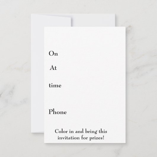 Color Me in:クリスマスパーティー 招待状 (裏面)