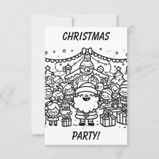 Color Me in:クリスマスパーティー 招待状