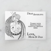 Color Me In Gemini Angel Demon Anime誕生日 カード (内部)