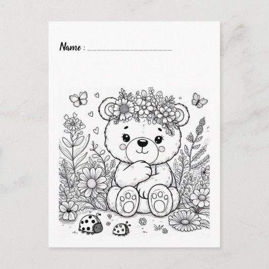 Color Me Panda | Kids Activity Cards ポストカード (正面)