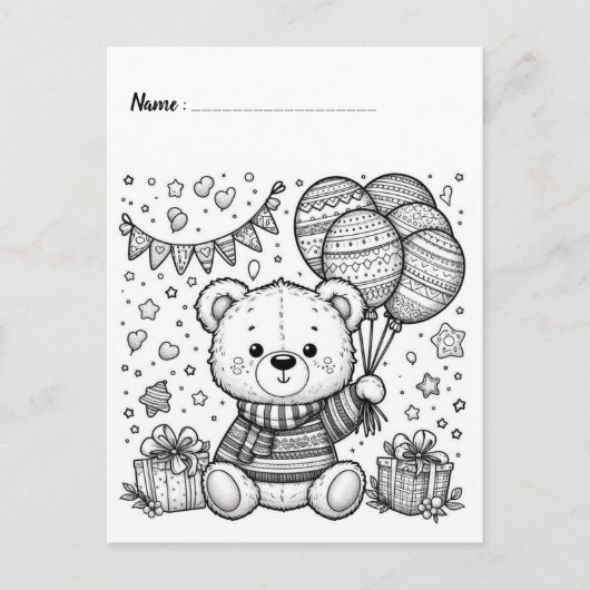 Color Me Panda | Kids Activity Cards ポストカード (正面)