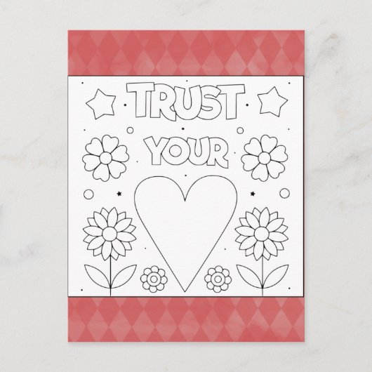 Color Me Trustあなたのハートアクティビティカード ポストカード (正面)