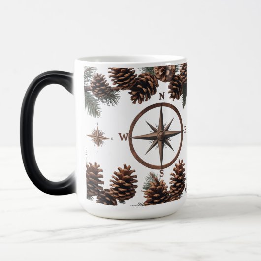Color Morphing Mug | Rustic Compass & Pinecone モーフィングマグカップ (左)