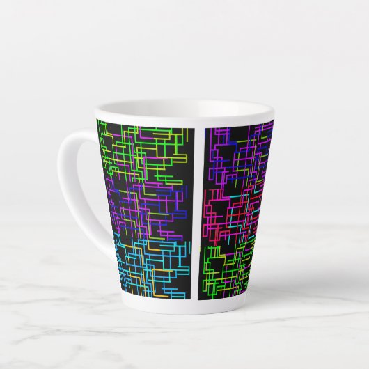 Color Neon Pattern カフェラテマグ (左アングル)