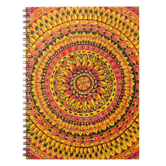 Color Orange Mandala Original Art  ノートブック (正面)