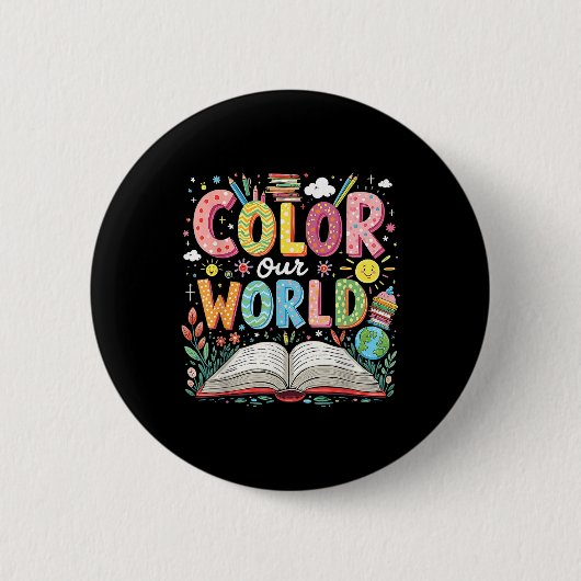 Color Our World Book 読Program 2025 Summer 缶バッジ (正面)