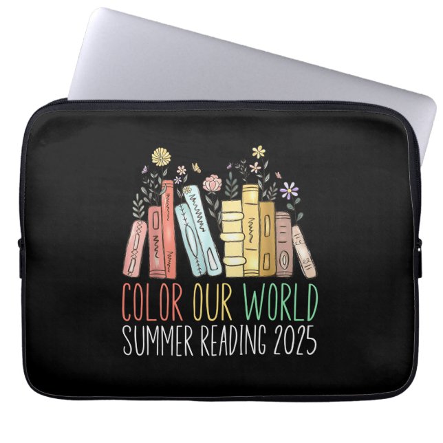 Color Our World Summer 読's 2025 ラップトップスリーブ (正面)