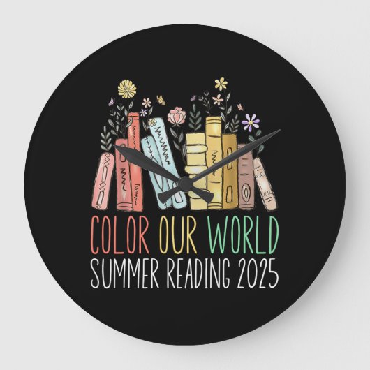 Color Our World Summer 読's 2025 ラージ壁時計 (正面)