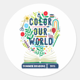 Color Our World Summer 読's 2025 Boho Wildflowe ラウンドシール