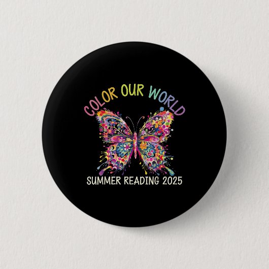 Color Our World Summer 読's Program 2025バター 缶バッジ (正面)