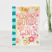 Color Outside the Lines – Playful Hand Lettered カード (正面)