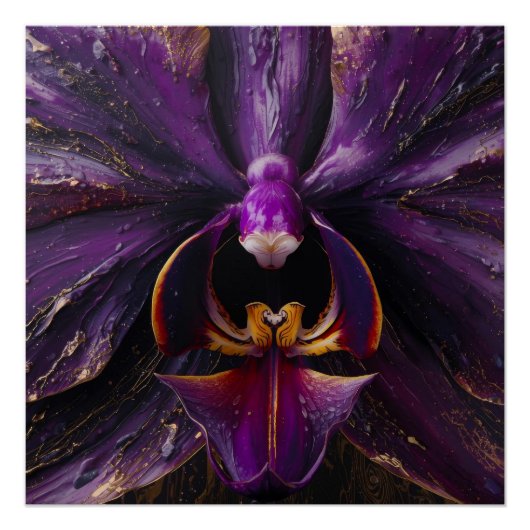 Color Paint Slowly Filling Beautiful Floral Petals ポスター (正面)