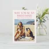 Color Palette Photo Be My Bridesmaid Proposal Card 招待状 (スタンド正面)